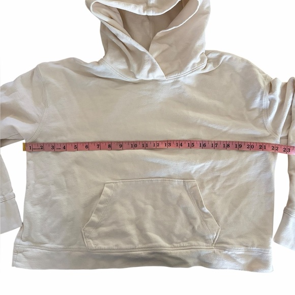 James Perse Cropped Hoodie Womens 3 Cream Cotton Pullover - Picture 2 of 7
